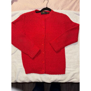 Red vintage sweater LeRoy knitwear size small Taiwan made